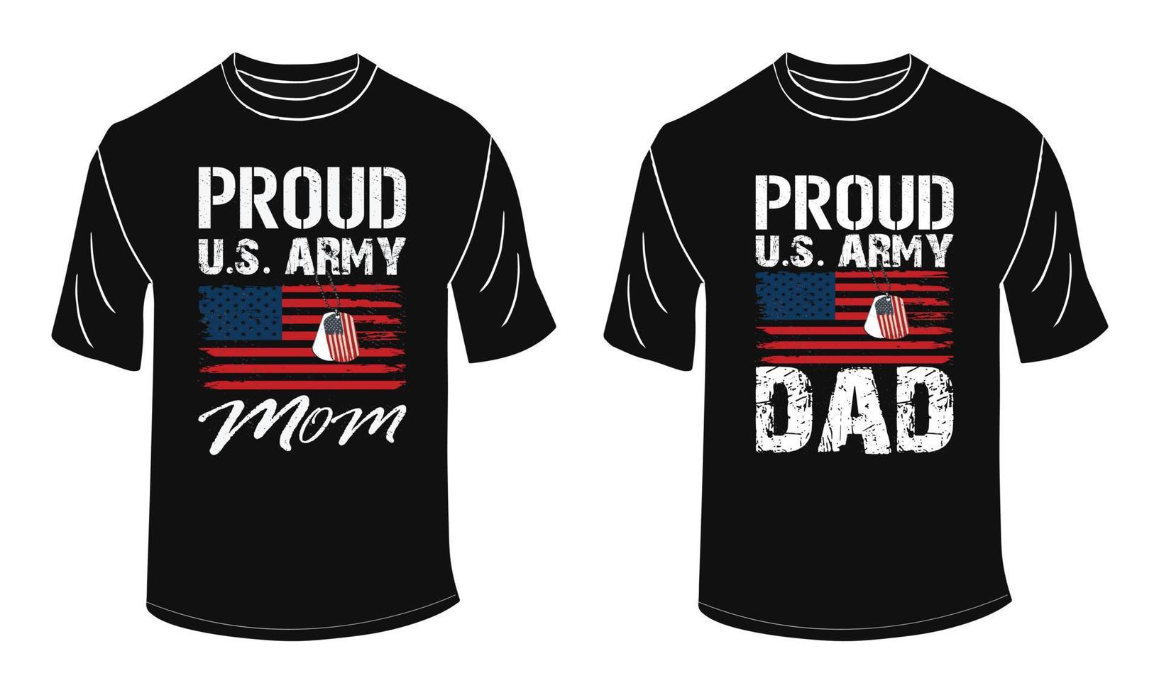 stolt oss armén mamma. stolt oss armén pappa t skjorta design vektor