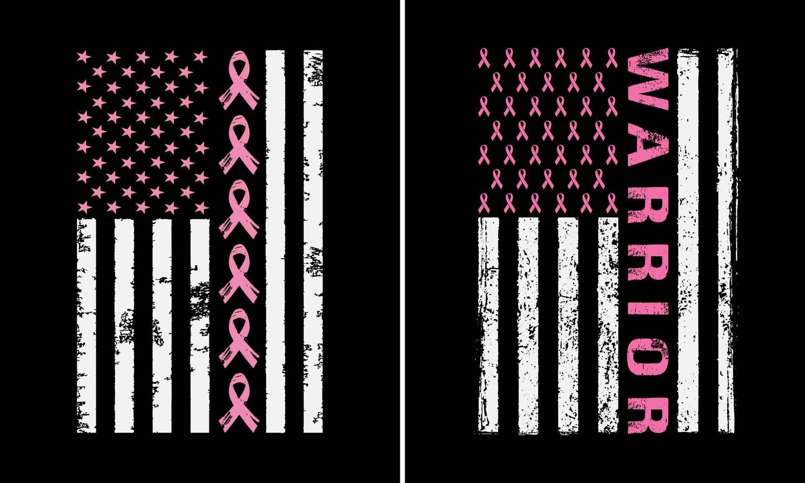 amerikan flagga bröst cancer krigare design vektor