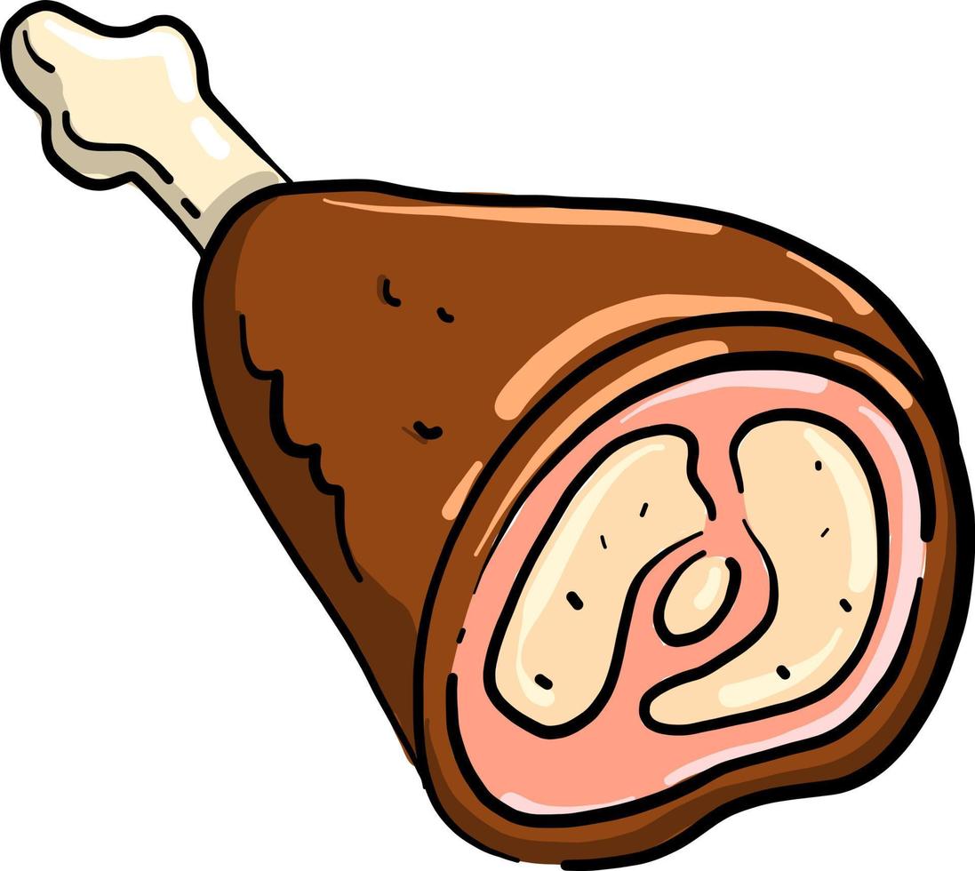 gewürztes Fleisch, Illustration, Vektor auf weißem Hintergrund