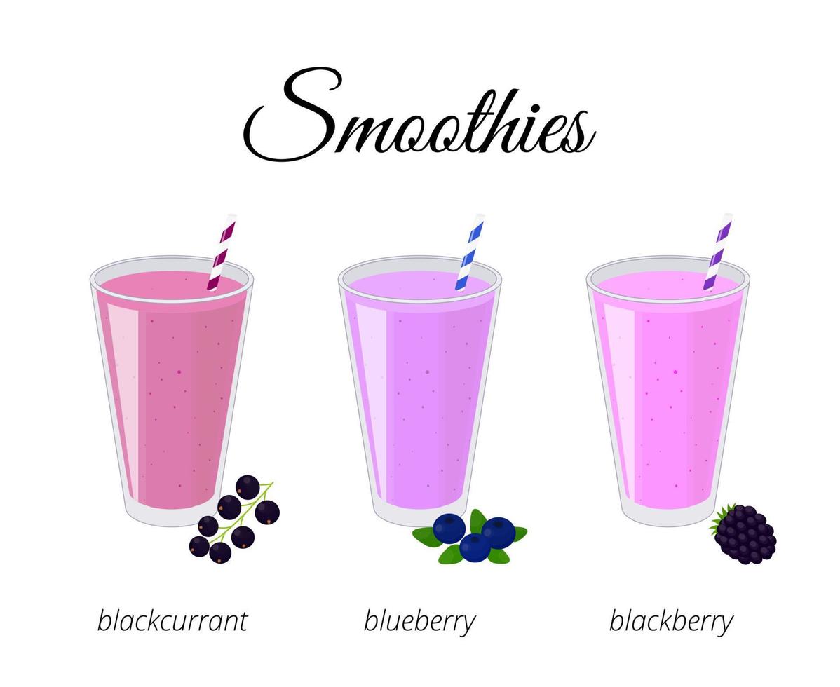 tecknad serie smoothies i glas. vektor