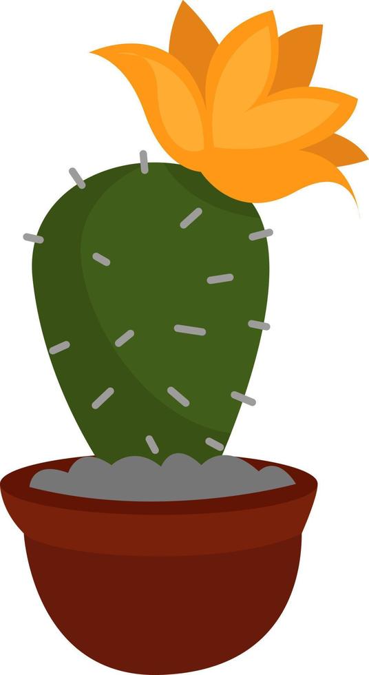 kaktus med en blomma, illustration, vektor på vit bakgrund