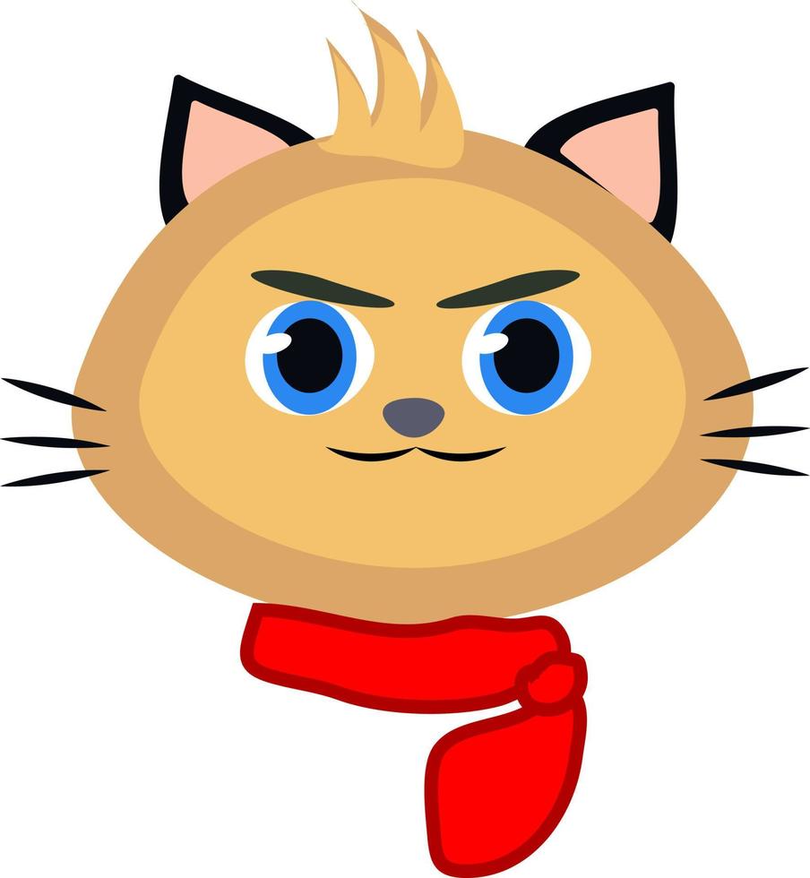 Wütende braune Katze, Illustration, Vektor, auf weißem Hintergrund. vektor