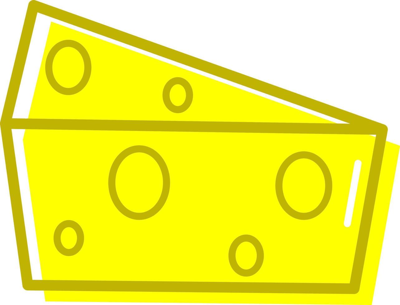 gelber Käse, Symbolabbildung, Vektor auf weißem Hintergrund