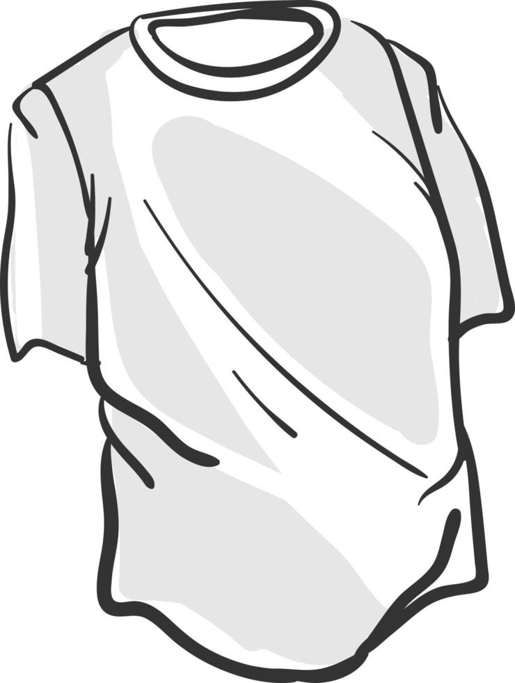 grå t-shirt, illustration, vektor på vit bakgrund.