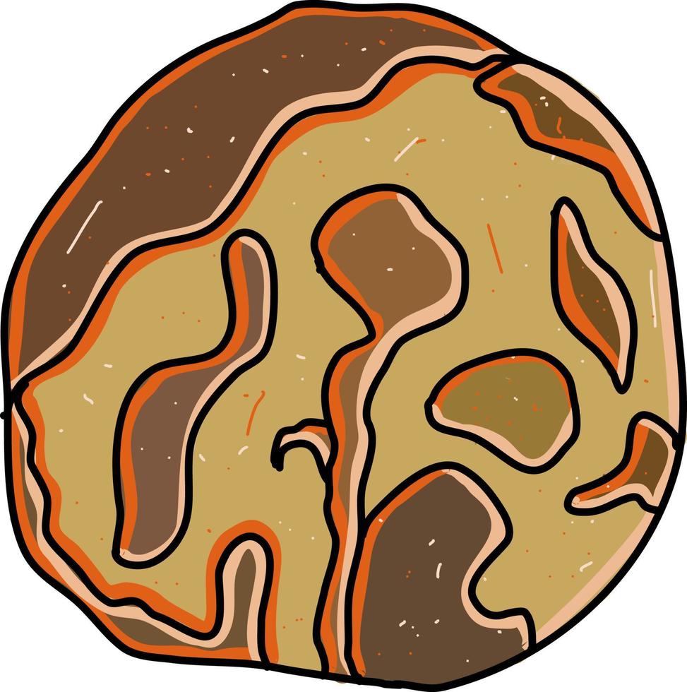 Cookie flache Zeichnung, Illustration, Vektor auf weißem Hintergrund.