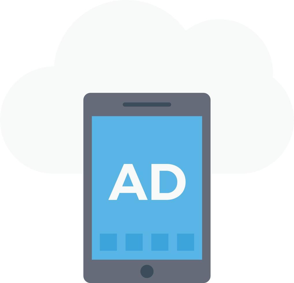 Mobile Ad-Vektorillustration auf einem Hintergrund. Premium-Qualitätssymbole. Vektorsymbole für Konzept und Grafikdesign. vektor