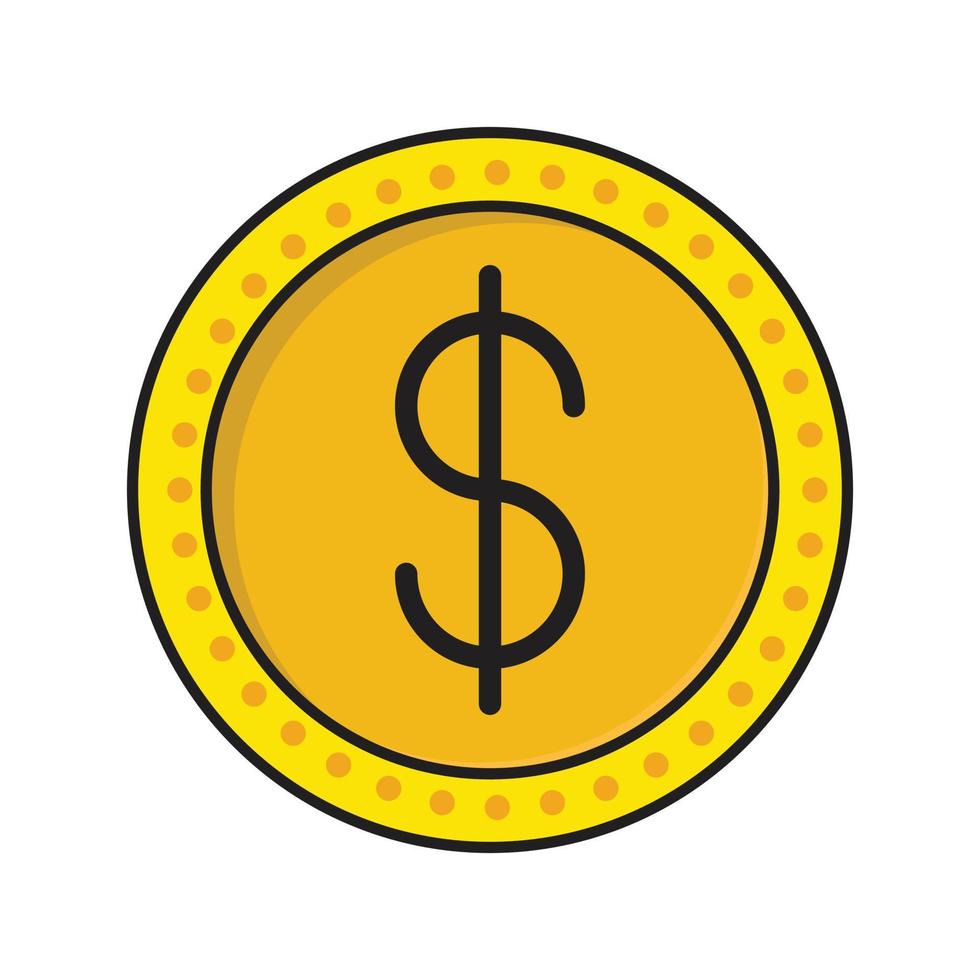 dollarmünzenvektorillustration auf einem hintergrund. hochwertige symbole. vektorikonen für konzept und grafikdesign. vektor
