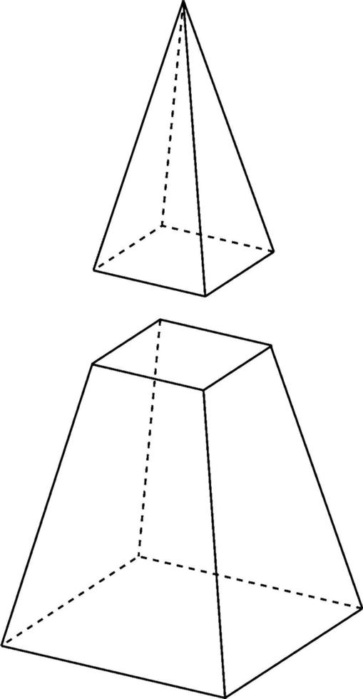 eine fünfeckige Pyramide, Vintage-Illustration. vektor