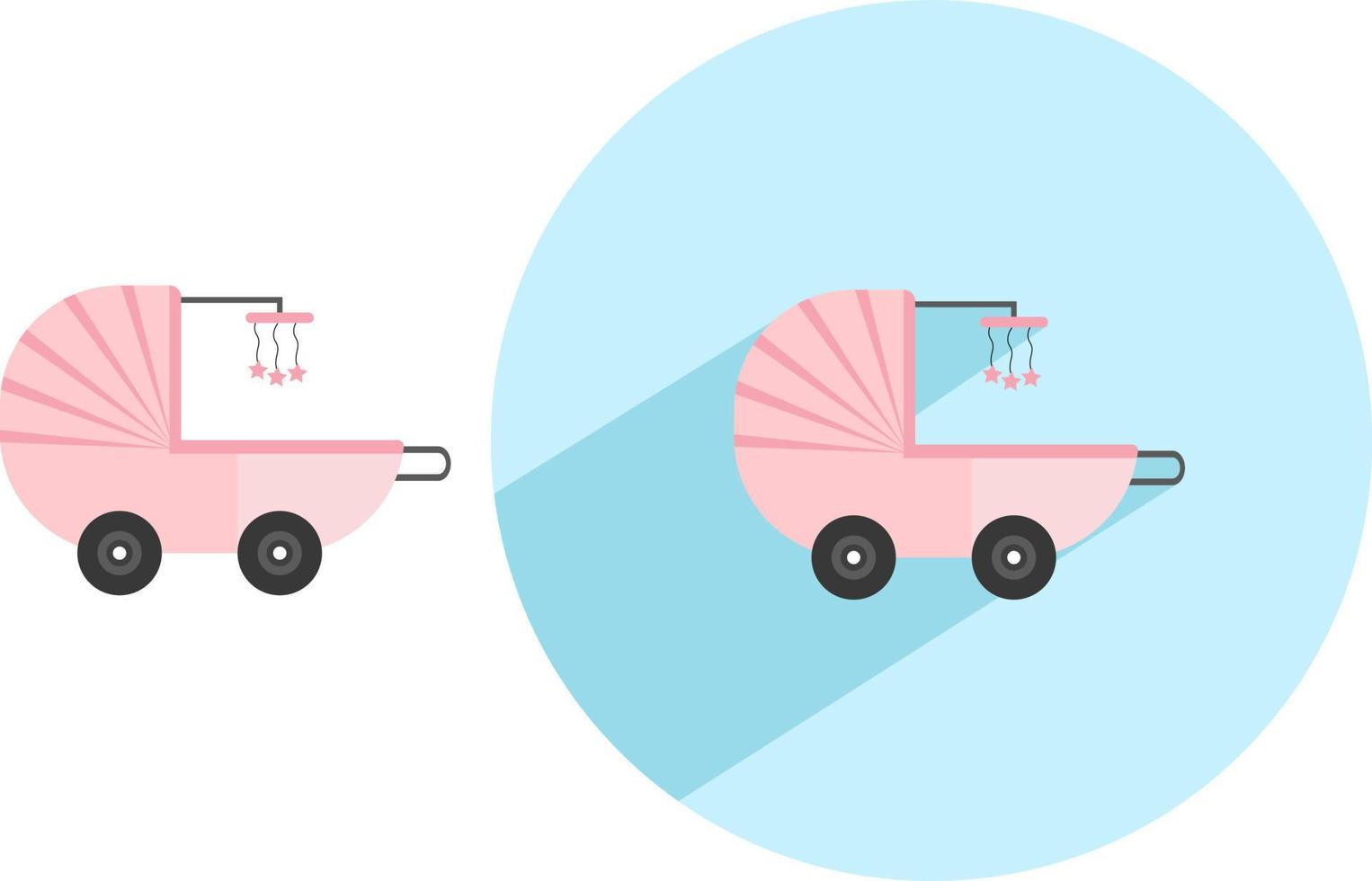 bebis vagn ,illustration, vektor på vit bakgrund.