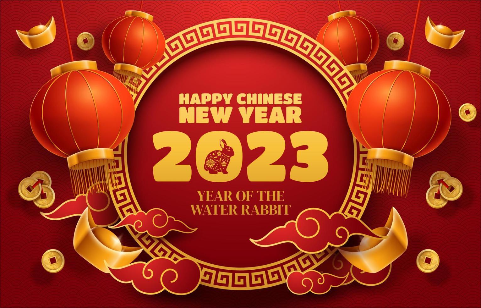 frohes chinesisches neujahr 2023 vektor