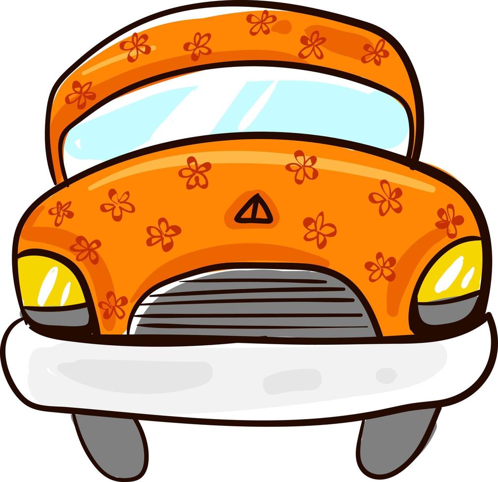 orange bil, illustration, vektor på vit bakgrund