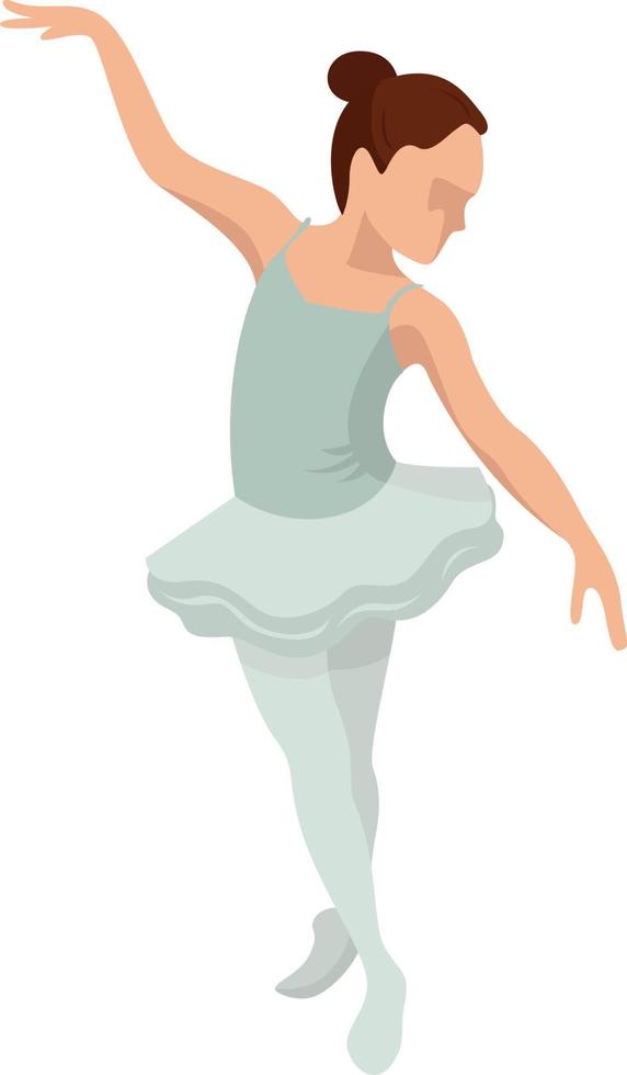 kleine Ballerina, Illustration, Vektor auf weißem Hintergrund