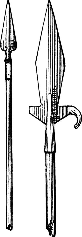jakt spjut från de 15:e eller 16: e århundrade årgång illustration. vektor