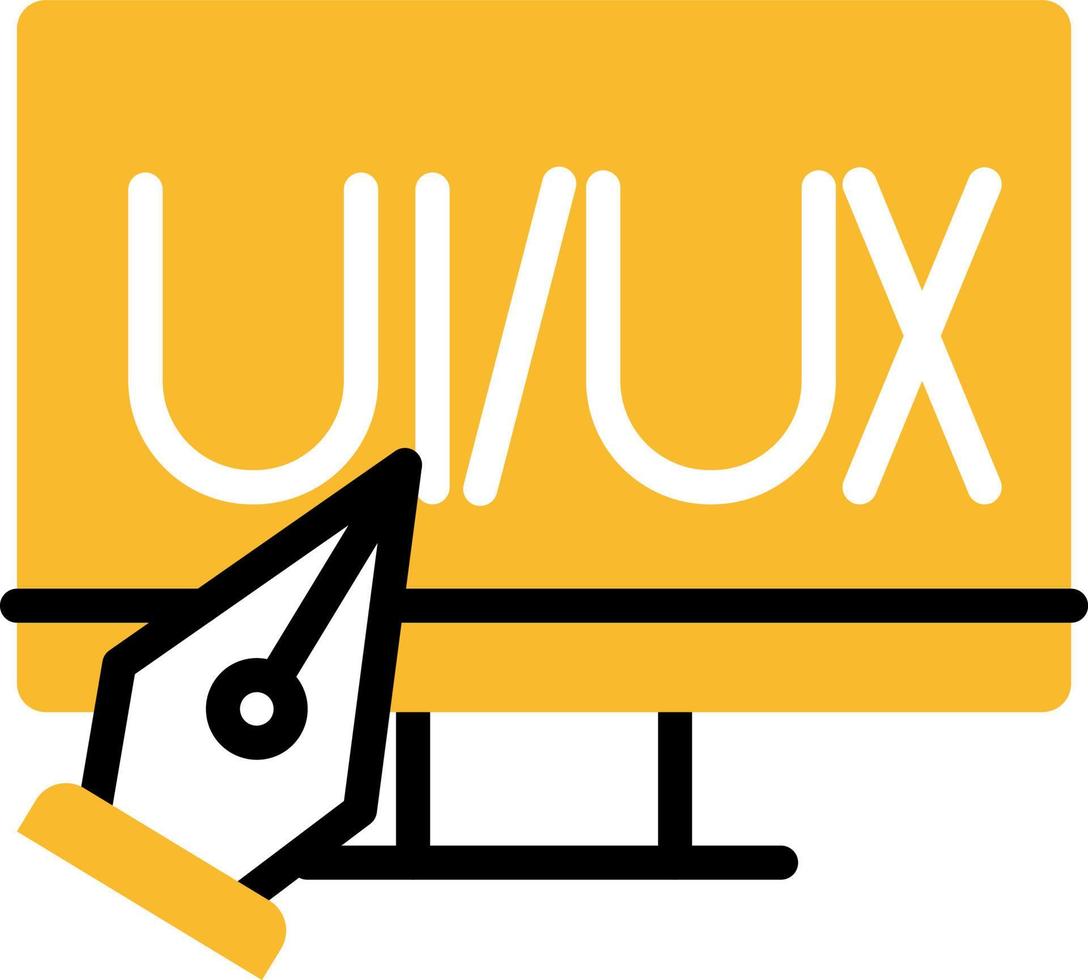 ui ux-symbol, illustration, vektor auf weißem hintergrund.