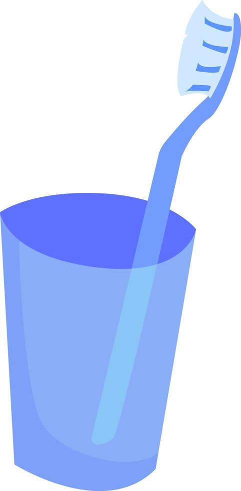 blå tandborste, illustration, vektor på vit bakgrund.