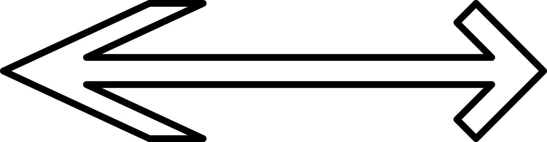 ett vit pil pekande till vänster och höger, illustration, vektor på vit bakgrund.