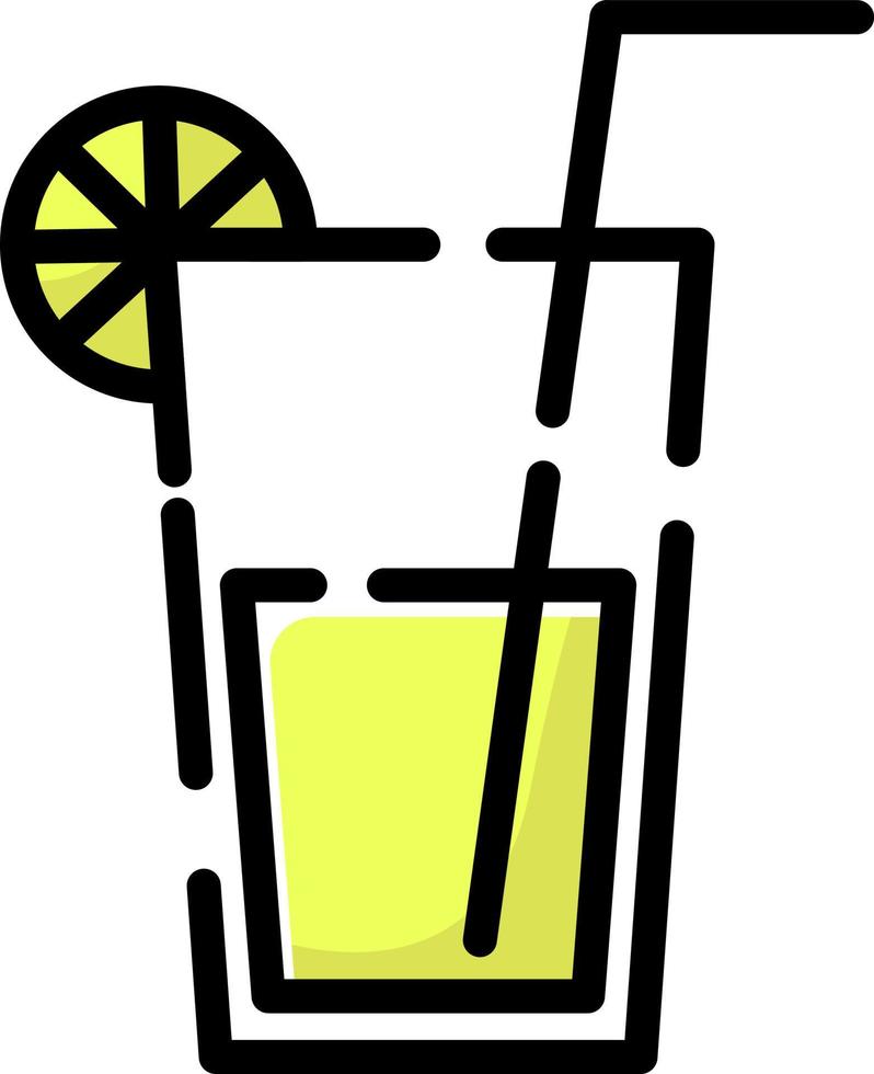 glas av citronsaft, illustration, vektor på en vit bakgrund.