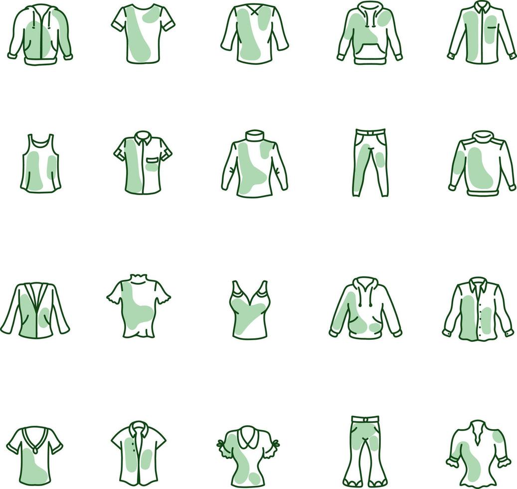 kläder i de garderob, illustration, på en vit bakgrund. vektor
