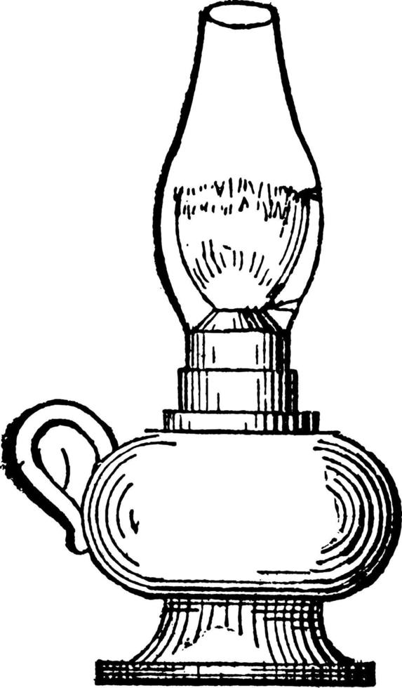 Lampe, Vintage-Illustration. vektor