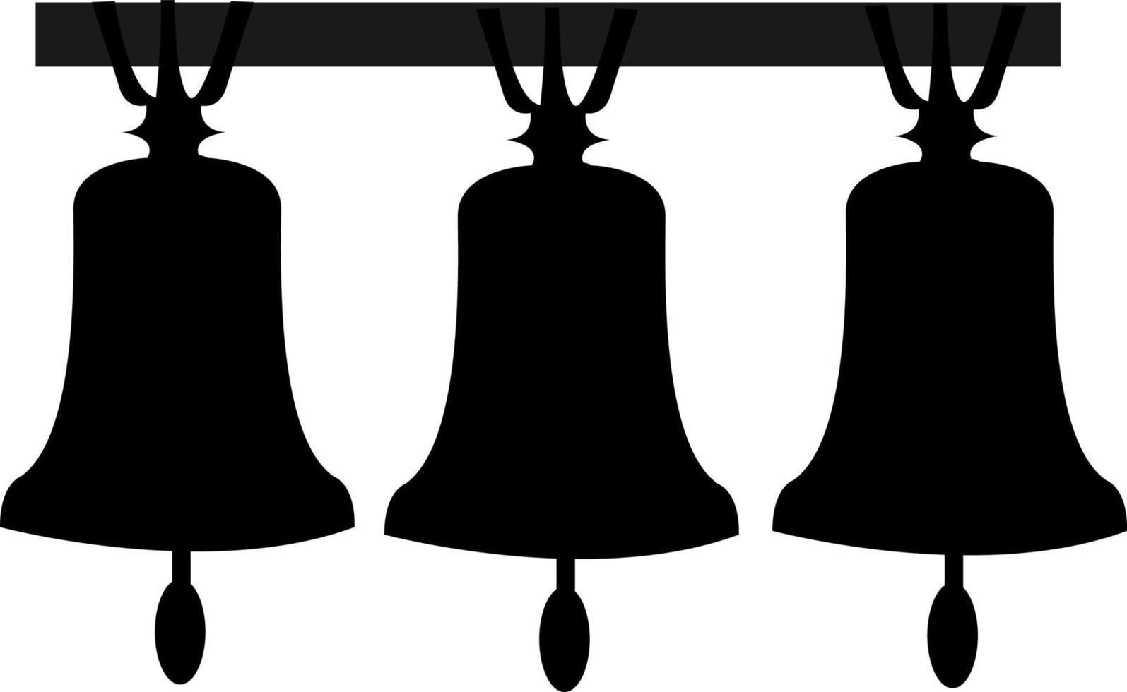 drei Glocken, Illustration, Vektor auf weißem Hintergrund.