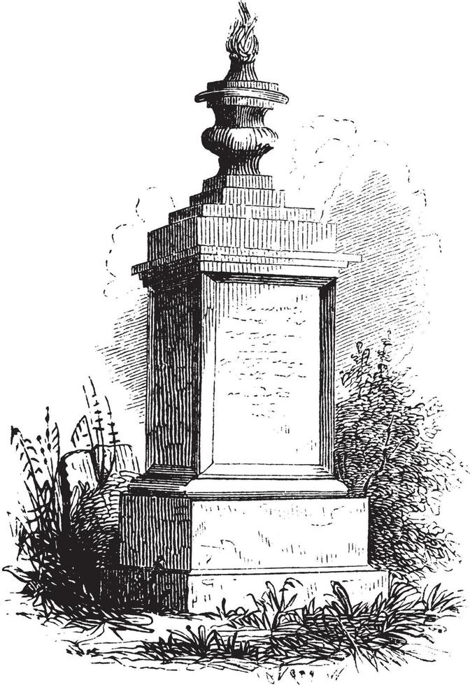träskrovs monument, vintage illustration vektor
