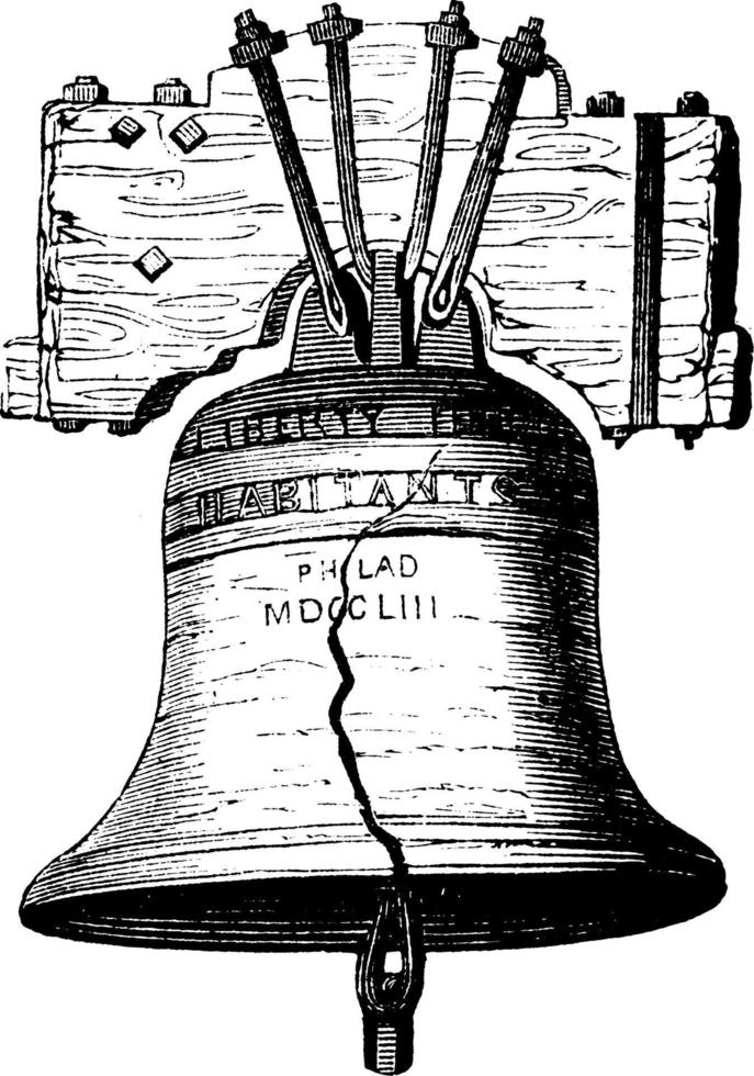 freiheitsglocke vintage illustration. vektor