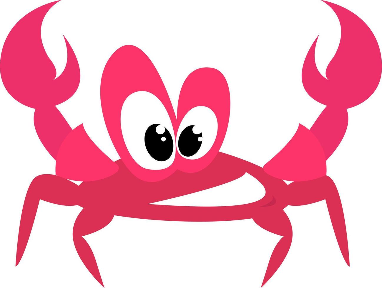 rosa krabba, illustration, vektor på vit bakgrund.