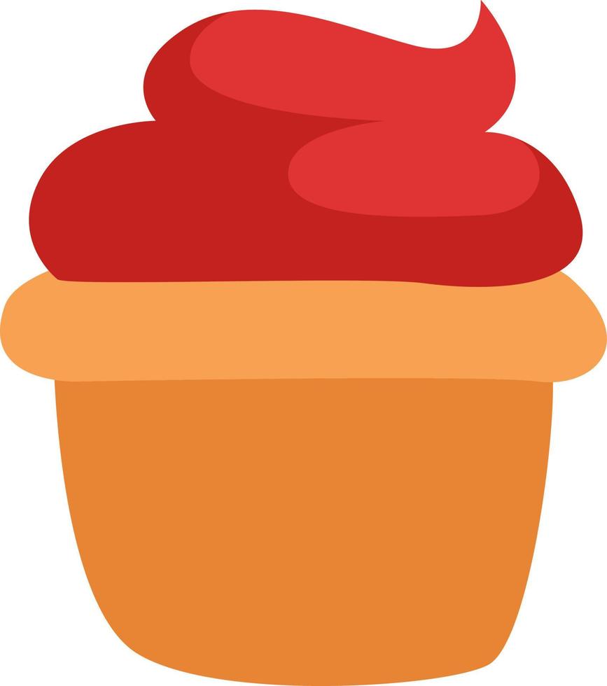 Fastfood Cupcake, Illustration, Vektor auf weißem Hintergrund.