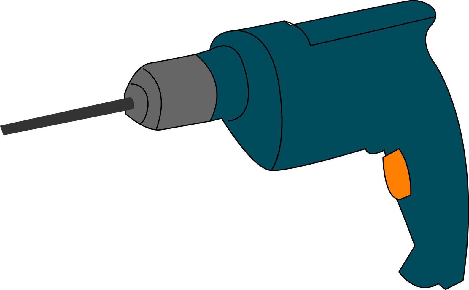 blå borra, illustration, vektor på vit bakgrund.