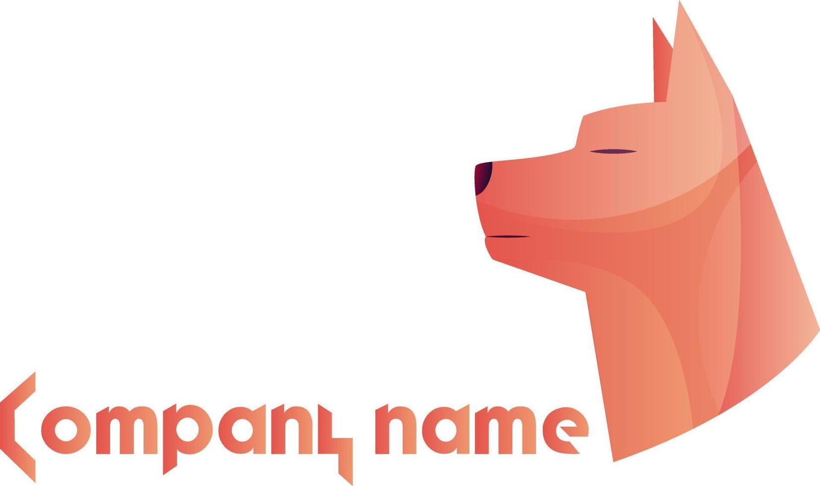 Rosa Hundekopf-Logo-Vektorillustration auf weißem Hintergrund vektor