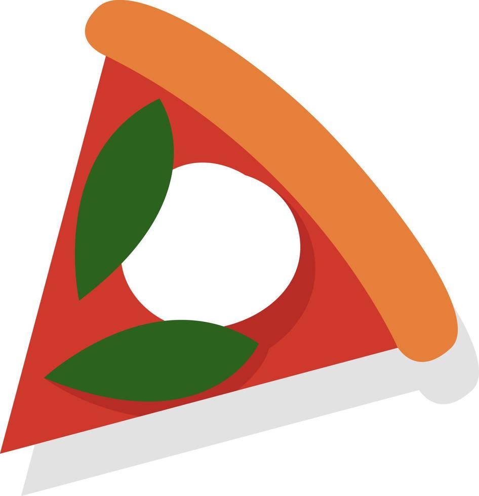 Tomatenpizzascheibe, Illustration, Vektor auf weißem Hintergrund