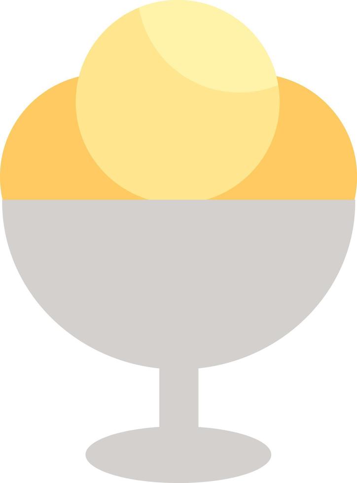 vanilj is grädde i en skål, ikon illustration, vektor på vit bakgrund