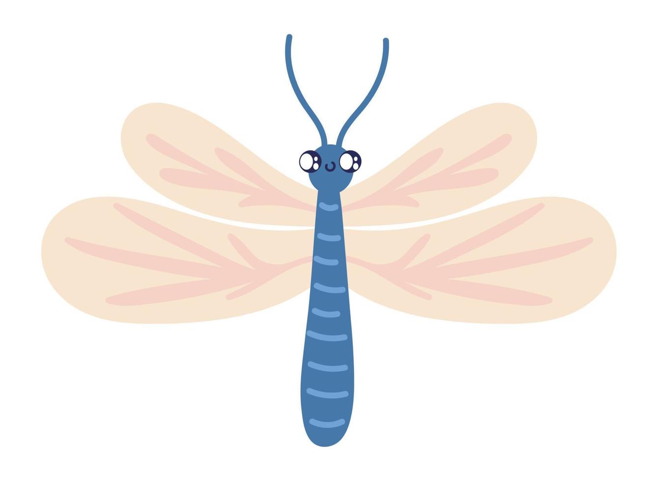 trollslända insekt tecknad serie vektor
