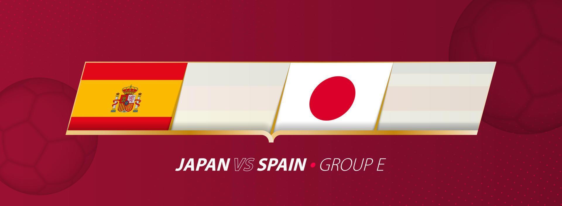 japan - Spanien fotboll match illustration i grupp a. vektor