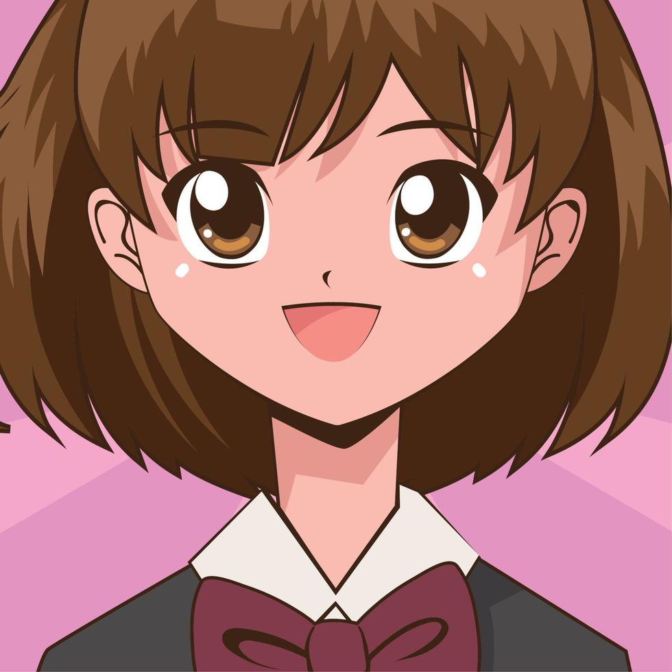 anime Lycklig flicka vektor