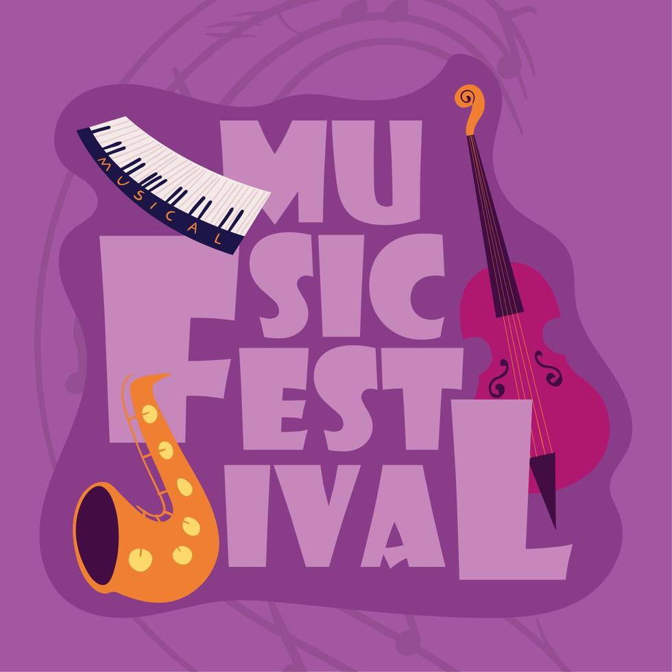 musik festival affisch, design vektor