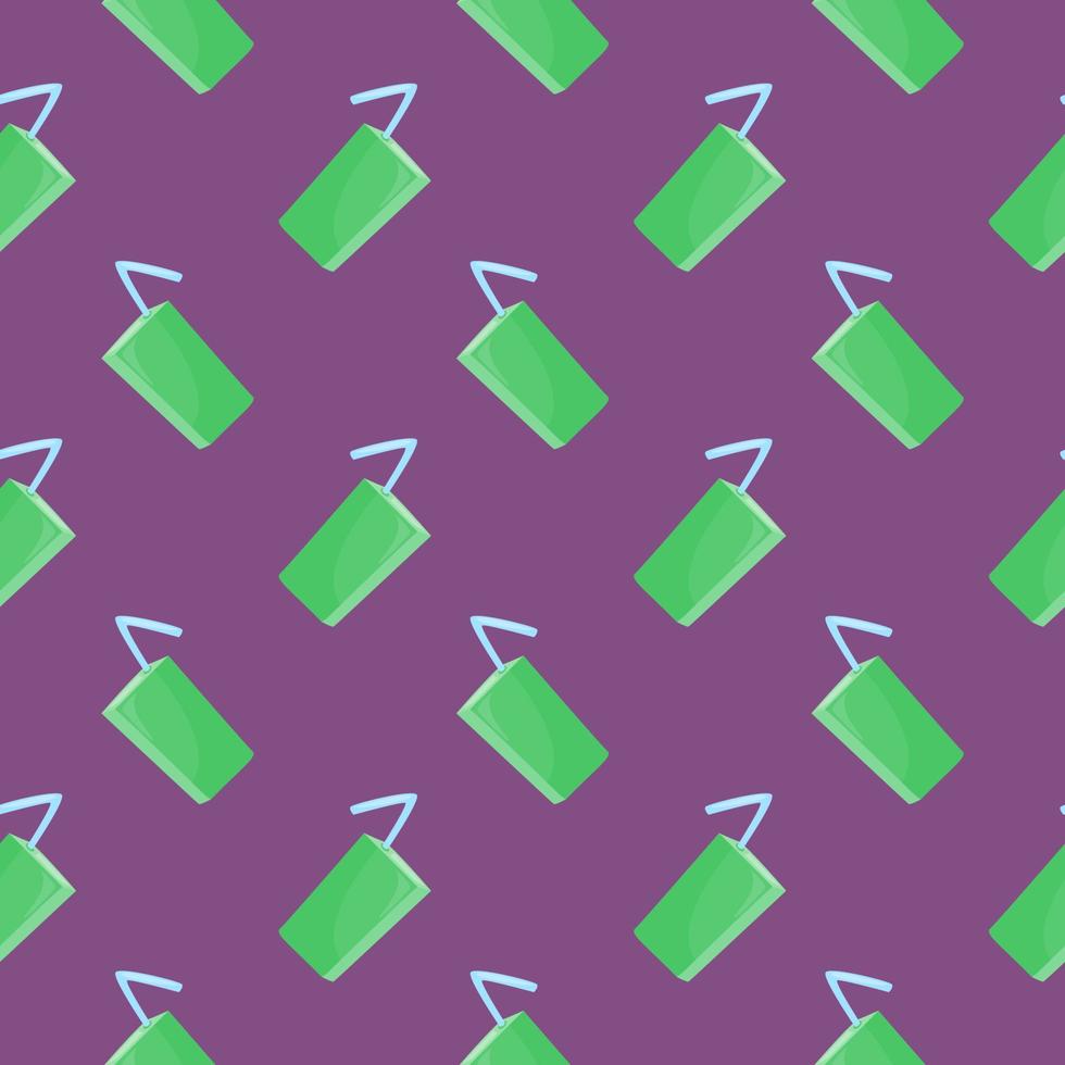 Apfelsaft, nahtloses Muster auf violettem Hintergrund. vektor
