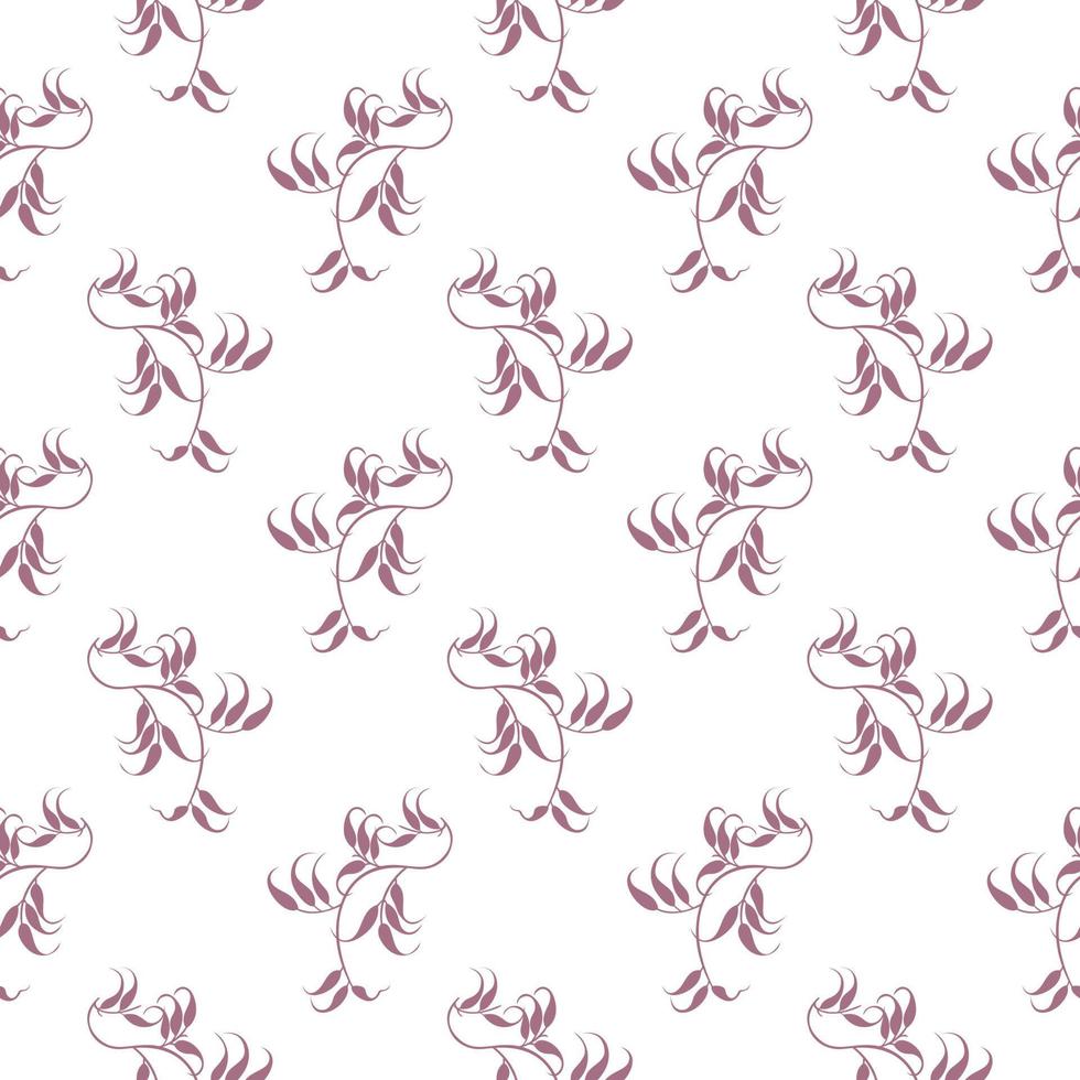 violett växt ,sömlös mönster på vit bakgrund. vektor