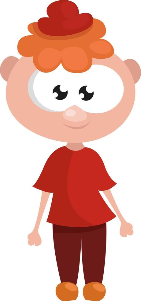 Junge mit roten Haaren, Illustration, Vektor auf weißem Hintergrund