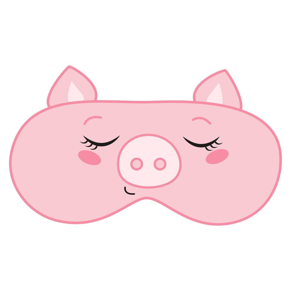 sovande mask med söt djur- ansikten vektor illustration