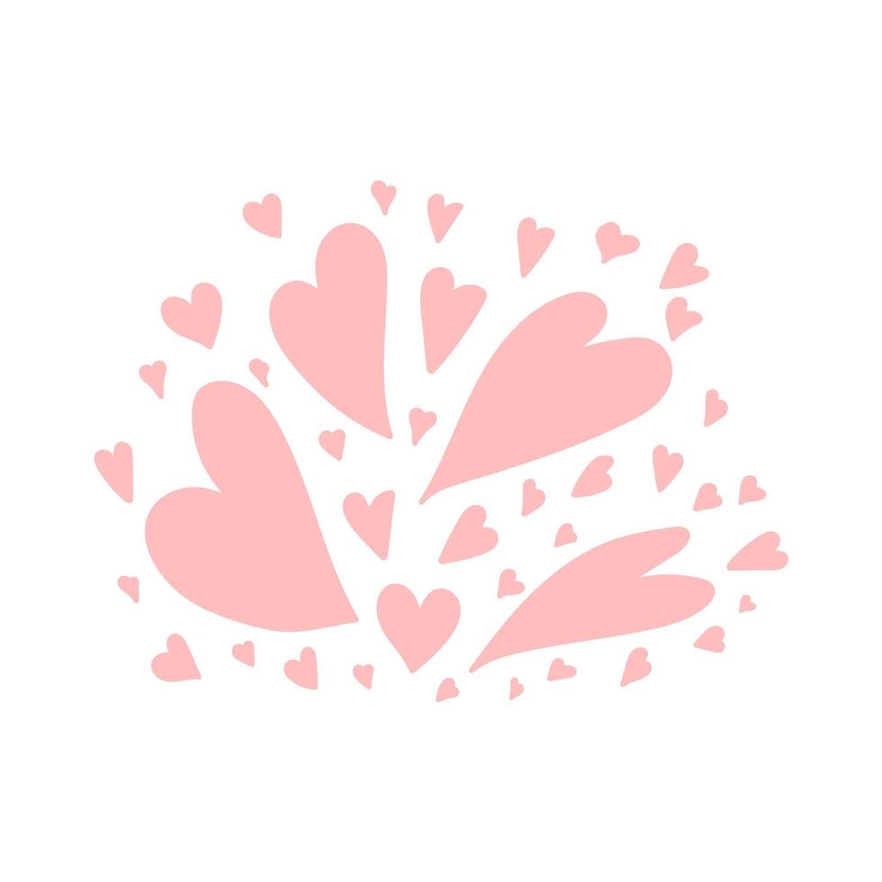 vectos pastell hjärtan bakgrund. söt hand dragen klotter hjärtan. valentines dag vektor stock illustration.