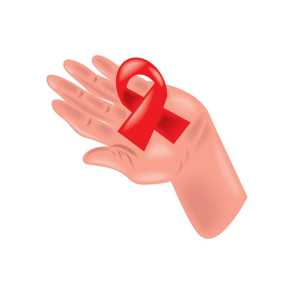 röd band i de hand AIDS vektor