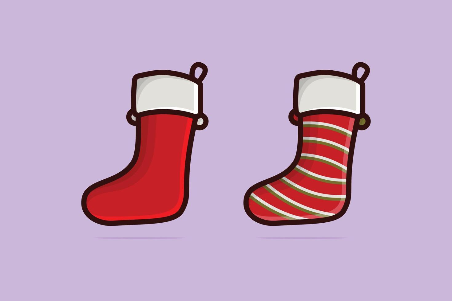 weihnachtssocken vektorsymbol illustration. Urlaubsobjekte Icon-Design-Konzept. Winterbekleidung, Sportsaison, Wintersaison, Modedesign, Winterkollektion, Schuhsocken, Fußabdeckung. vektor