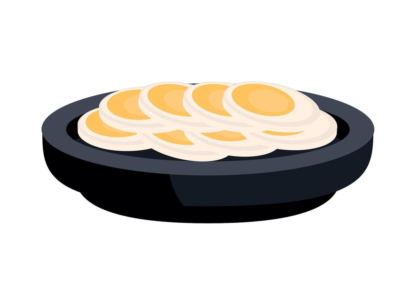 kokt ägg i maträtt vektor