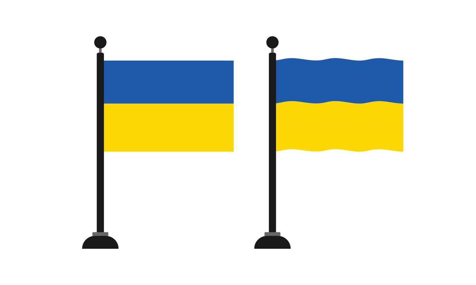 Vektorvorlage der ukrainischen Curl-Flagge auf der Stange vektor