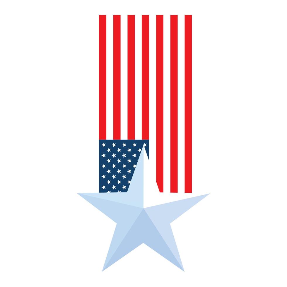Usa-Flagge und Stern vektor