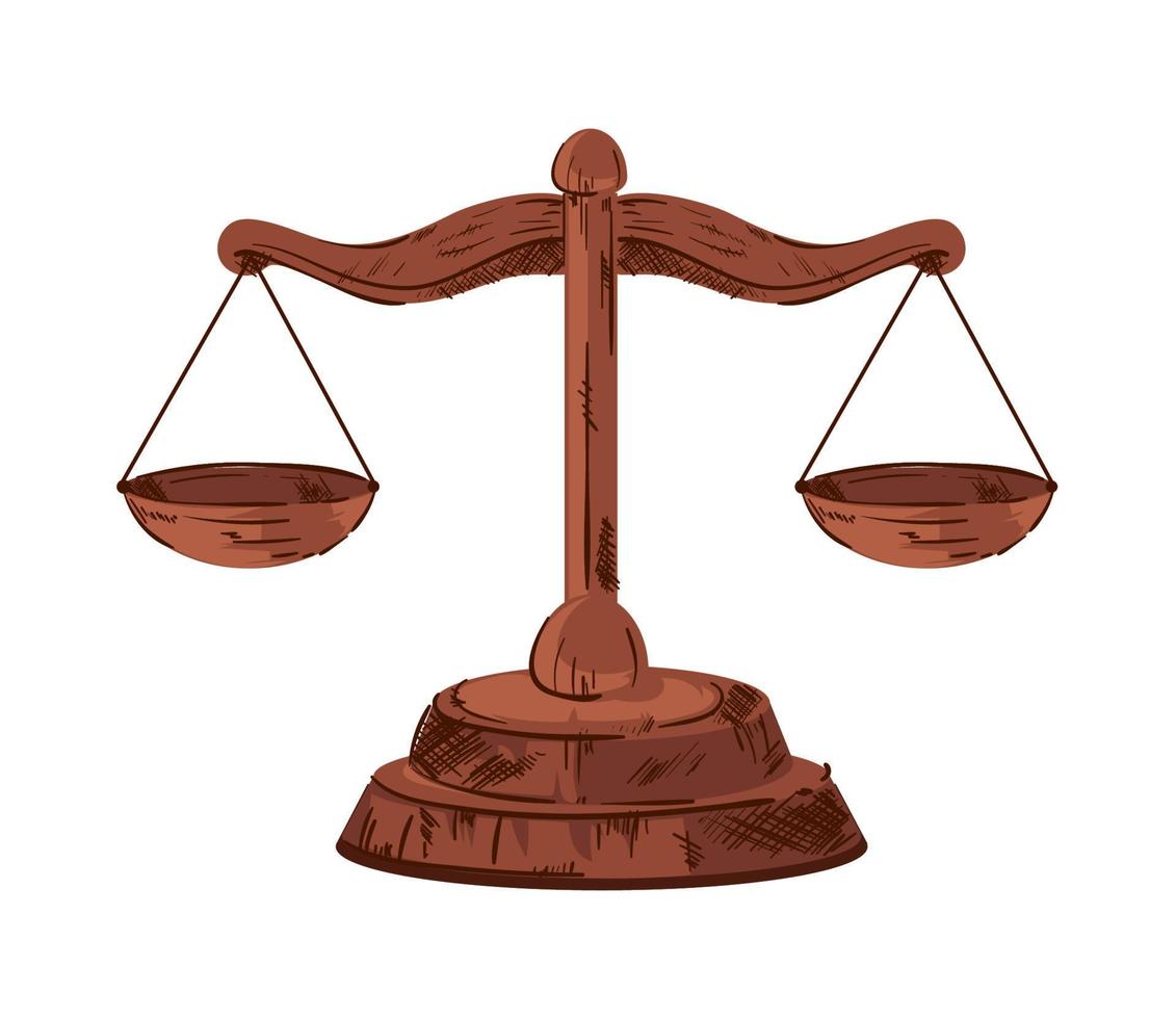 lag och rättvisa skala vektor