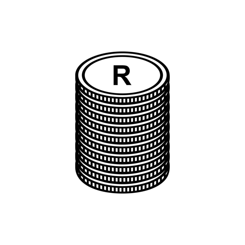 söder afrika valuta, zar tecken, de söder afrika rand ikon symbol. vektor illustration