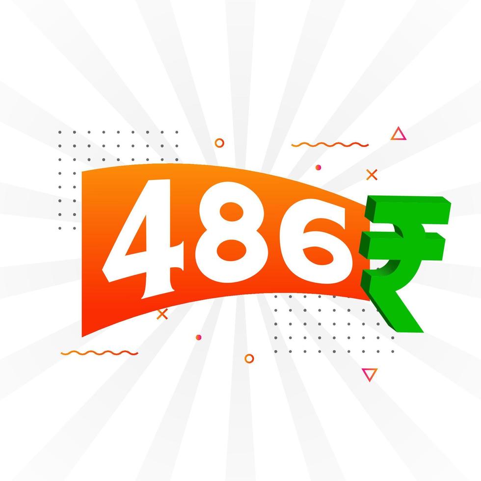 486 rupee symbol djärv text vektor bild. 486 indisk rupee valuta tecken vektor illustration