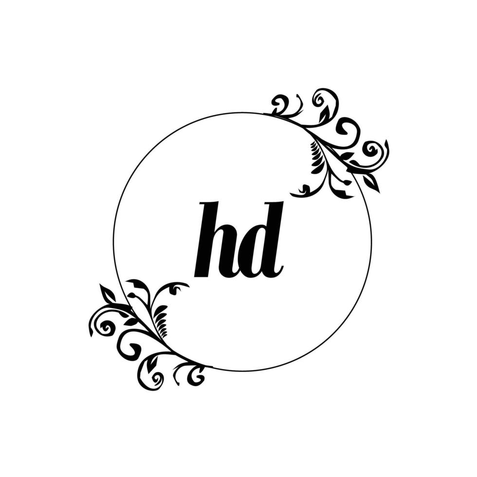 anfänglicher hd-logo-monogrammbuchstabe feminine eleganz vektor